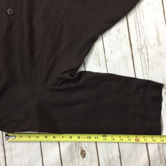 JM Collection Dark Brown Linen Jacket Plus Size 18 - Picture 6 of 8